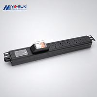 1.5U 19 Inch Cabinet Mount PDU Socket Perlindungan Beban Berlebih PDU untuk Aksesori Rak Server Dealer IT Pengadaan Grosir