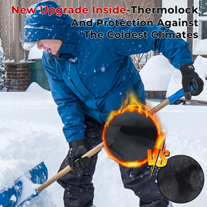 Guante de invierno resistente a la abrasión Handlandy, parche reforzado con PVC, guantes de invierno, guantes de trabajo térmicos mecánicos con pantalla táctil impermeables - Product Image 3