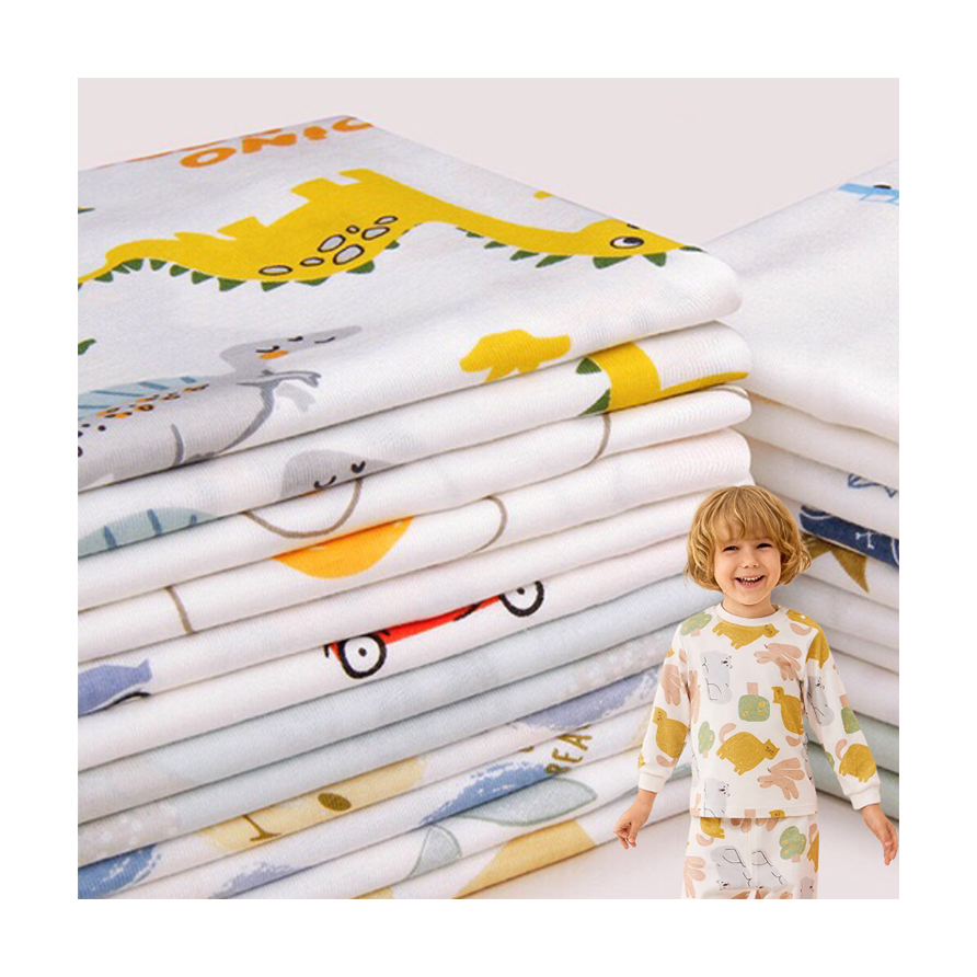 Boran Textile High Quality Custom Printed 70% Bamboo 30% Organic Cotton Print Bamboo Cotton Fabric for Baby