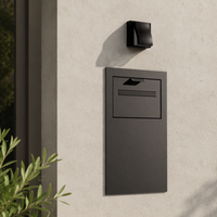 Boîte aux lettres murale extérieure en métal grand format, étanche, antivol, avec serrure à clé, pour accès par la porte arrière, réception de courrier et colis