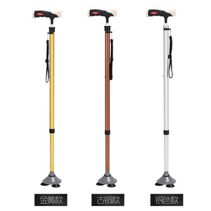 Adjustable Aluminum Alloy <b>Walking</b> <b>Stick</b> With Rubber Tip 3 Section For Elderly Outdoor Use - Product Image 4
