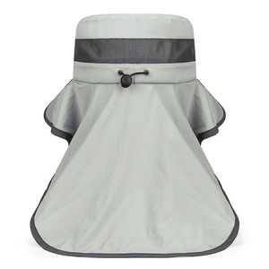 Wide Brim Sun Hat Bucket Hat With <b>Neck</b> Flap Breathable Mesh Outdoor Hiking Fishing Hat For Men Women <b>Light</b> Gray - Product Image 2