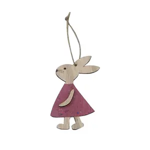 Cesta de coelho de madeira da páscoa, coelho da páscoa com nome, decoração de pendurar árvore de coelho
