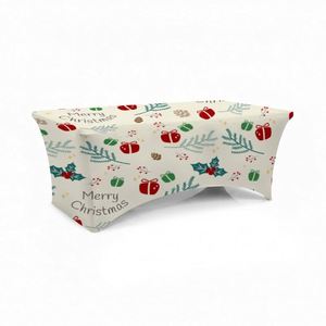 Arched Stretch Simple Polyester Durable Wrinkle-Free Customizable Solid Pattern Dye Sublimation Printed <b>Table</b> Cover 6FT - Product Image 2