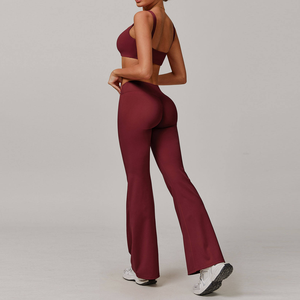 Nueva Ropa de Yoga para Hombre, Ropa Deportiva de Alta Calidad, Pantalones Acampanados de Cintura Alta, Sujetador Deportivo, Conjuntos de Yoga para Gimnasio, Reversible, Talla Grande - Product Image 5