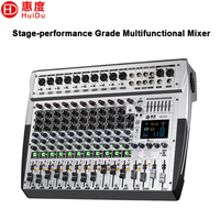Console de mixage audio 8 canaux HuiDu HD-E8 avec effets DSP, égaliseur 7 bandes, USB, Bluetooth 5.0, écran LCD 4 pouces, alimentation fantôme 48V pour scène et conférence
