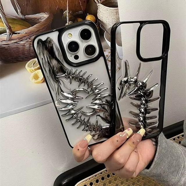 Vertebra Transparent Retro Stylish Cool Phone case for iPhone 16 15 14 13 12 11 Pro Max/Pro/Plus Anti-drop Soft Back Cover