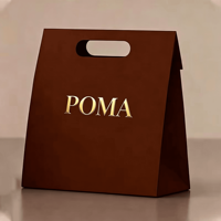 Bolsas de Papel de Lujo para Compras, con Asas Troqueladas, Diseño Personalizado, para Regalos, Maquillaje, Belleza, Duraderas, Color Marrón, Reutilizables, para Joyería