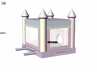 Nouveau château gonflable couleur macaron, structure gonflable commerciale pastel pour location événementielle