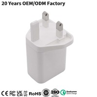 Chargeur rapide 18W QC3.0 5V3A, adaptateur de voyage, chargeur USB, prise US EU UK, certifié CE FCC UKCA, pour ordinateurs portables, tablettes, téléphones, appareils électriques