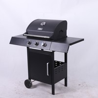 Barbecue au gaz propane liquide à trois brûleurs personnalisé avec four pour une utilisation en extérieur