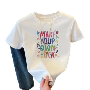 T-shirt <span class=keywords><strong>Femme</strong></span> Col Rond Manches Courtes Printemps 2025 Nouveau Style Vente Directe Usine Pur Coton Ample Dessins Animés 3D - Product Image 5