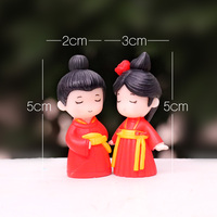 2 pièces Statue garçon et fille poupée amoureux Kawaii, décoration de gâteau de jardin, cadeau de saint-valentin, amoureux des Couples, Mini figurines
