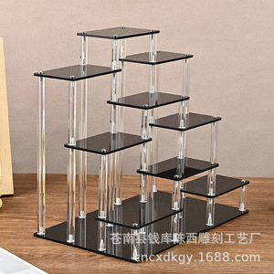 Acrylic Multi Layer Transparent Tiered Shelf 6 Tier For Displaying Figurines Models Toys Teapots Perfumes Curio Storage Rack - Product Image 1