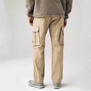 Lo último de 2025, <span class=keywords><strong>pantalones</strong></span> <span class=keywords><strong>Cargo</strong></span> de algodón orgánico para <span class=keywords><strong>hombre</strong></span>, pantalón informal de corte recto <span class=keywords><strong>azul</strong></span> <span class=keywords><strong>marino</strong></span>, estilo callejero, técnica lavada, lona hecha - Product Image 6