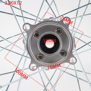 Jantes de roue avant et arrière en alliage d'aluminium 2.50-12 pouces / 3.00-12 pouces pour moto, véhicule tout-terrain, VTT – Nouveaux accessoires pneus et roues - Product Image 5