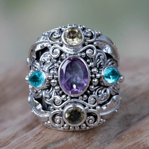 Anello Vintage con Texture a Foglia per Donne, Stile Etnico, Accessorio da Dito Audace e alla Moda per Feste, Regalo - Product Image 1