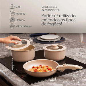 Vente flash - Ensemble de casseroles en céramique antiadhésives 9 pièces avec couvercles en verre et poignées amovibles en silicone - Product Image 4