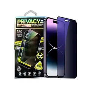 High Quality 360 Degree Anti Peep Anti Spy Privacy Anti Blue Light Screen Protector Glass For Iphone 15 Pro Max