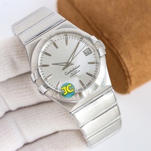 Reloj Mecánico Automático para Hombre, Correa de Acero Inoxidable, Esfera Plateada, Cristal de Zafiro, 40 mm, 100 Bares de Resistencia al Agua, Omegaes - Product Image 1