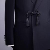 Nouvelle Collection : Costume Homme Noir à Col Châle et Boutons, Style Chinois, pour Mariage et Soirée
