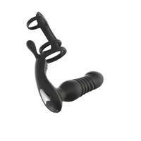 Dreiringiger Einziehbarer Analer Prostata-Massager mit Fernbedienung zur Ejakulationsverzögerung Vibrierender Analplug Sexspielzeug für Männer 100%