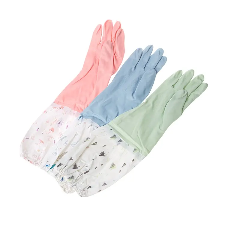 Küchen reinigung Elastisch gefüttert Warme Hand Ellenbogen Länge Winter Gummi Haushalts handschuhe