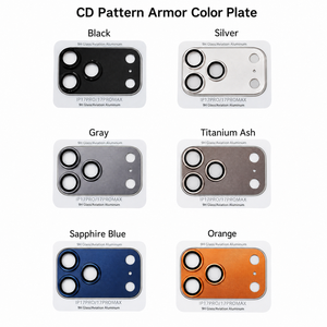 Protection d'objectif d'appareil photo en verre 9H avec motif CD mat et plaque de couleur en aluminium pour iPhone 17 Pro Max - Product Image 6