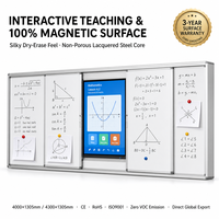 Tableau blanc coulissant laqué magnétique effaçable à sec pour salle de classe et école avec plateau à marqueurs