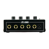 Console de mixage audio métallique ultra-compacte 4 canaux avec réglage vocal, faible bruit et adaptateur d'alimentation 12V DC