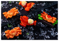 Maison de poupée miniature nourriture homard roi crabe animal figurine résine fruits de mer modèles supermarché cuisine décor jouets commerce de gros