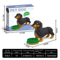 Bloques de Construcción Mini de Moda al por Mayor, Modelo de Juguete de Perro Corgi, Dachshund, Schnauzer, Plástico ABS, Escala 1:1, 40 Piezas, Ladrillos Mágicos de Diamante