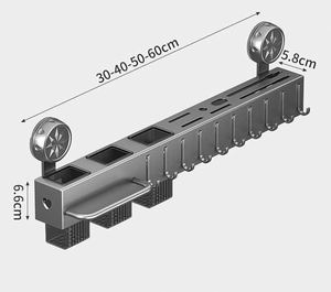 Support mural multifonctionnel en métal pour couteaux et baguettes, sans perçage, avec rangement intégré – Vente en gros usine - Product Image 4