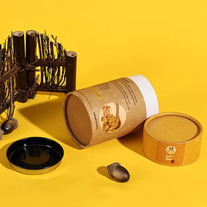 Custom Design Coffee Bean Metal lid <b>Kraft</b> Cardboard Cylinder Packaging <b>Box</b> Food Grade Protein Powder Paper Tube Container - Product Image 2