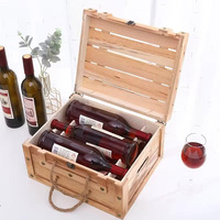 Boîte de rangement en bois faite à la main avec logo personnalisé coffrets cadeaux de vin plusieurs couleurs boîte en bois de vin de pin fermoir avant