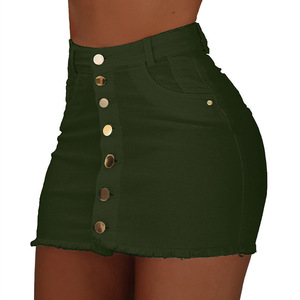 <strong>Women</strong> <strong>Jeans</strong> Skirts Ladies Denim Fashion Button <strong>Short</strong> <strong>Jeans</strong> <strong>Short</strong> Skirt - Product Image 6
