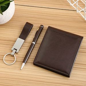 Promotional Office Business Custom logo Giveaway Souvenir Men Wallet Pen Keychain Set Box Corporate <b>Gift</b> Set - Product Image 3