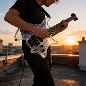 กีตาร์ไฟฟ้าดีไซน์ใหม่แบบพกพา 6 สาย ไม่มีหัว สำหรับผู้เริ่มต้นและการแสดงสด - Product Image 3