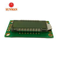 وحدة شاشة LCD عاكسة XMCU SMS06130E3-2 HTN بـ 6 أرقام و3 رموز، توصيل تسلسلي بثلاثة أسلاك، إضاءة خلفية صفراء-خضراء، نطاق حرارة واسع