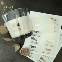 Feuilles d'autocollants d'étiquettes dorées brillantes à impression personnalisée Autocollant transparent de logo en feuille d'or