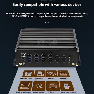 PC industrial integrada Linux Intel I5 8305G I7 8705G 6 puertos serie expansión 4G 5G ventilador computadora industrial con DC <span class=keywords><strong>9</strong></span>-36V - Product Image 3