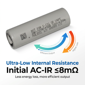 Cellule de batterie haute décharge 3.6V 5000mAh 60A INR21700-P50B la mieux notée, compatible avec Molicel P50B pour appareils PEV à courant élevé - Product Image 6