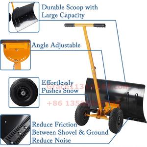 مجرفة ثلج جديدة بعجلات وشفرة برتقالية/سوداء بطول 740 مم مع دافع ثلج مُسمك للطرق والأرصفة موديل 2503 - Product Image 2