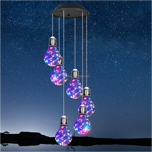 Décoration de jardin de noël paysage lumière étanche à énergie solaire LED lumière changeante ampoule solaire carillon éolien pour la maison - Product Image 6