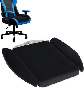 Cojín para Silla de Juego, Cojín para Respaldo, Extra Grande y Ancho, Espuma Viscoelástica, Correa Larga, para Estar Sentado <span class=keywords><strong>por</strong></span> Tiempo Prolongado, Terciopelo Negro, Extraíble y Lavable - Product Image 1