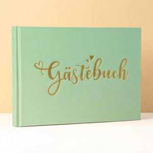 Gold-Stamped Linen Wedding Notebook Guest Book Birthday Party Message Stickers Beauty Gifts Wholesale - Product Image 4