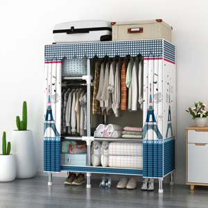 Offre Spéciale bébé bonne qualité <span class=keywords><strong>Jumbo</strong></span> taille armoires pliable entièrement assemblé tissu couvert étagères en métal armoires pour vêtements - Product Image 3