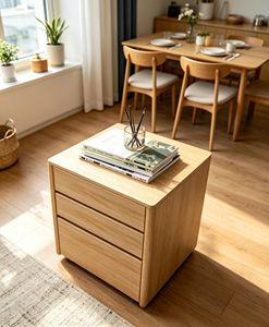 Modern Solid Wood 3-Drawer <b>Storage</b> Cabinet Durable Scandinavian Design Multi-Purpose Living Room Furniture (Customizable Size) - Product Image 5
