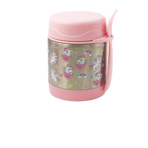 Licorne rose argentée