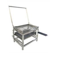 Edelstahl Holzkohle-Grill mit Verstellbarem Drehspieß, Rauchfrei für Restaurant, Hotel, Catering, Outdoor-Partys und Buffets
